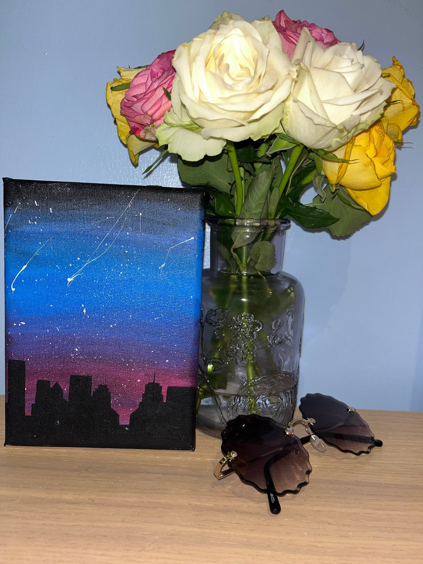 Silhouette Skyline - Original Acrylic on Canvas Painting