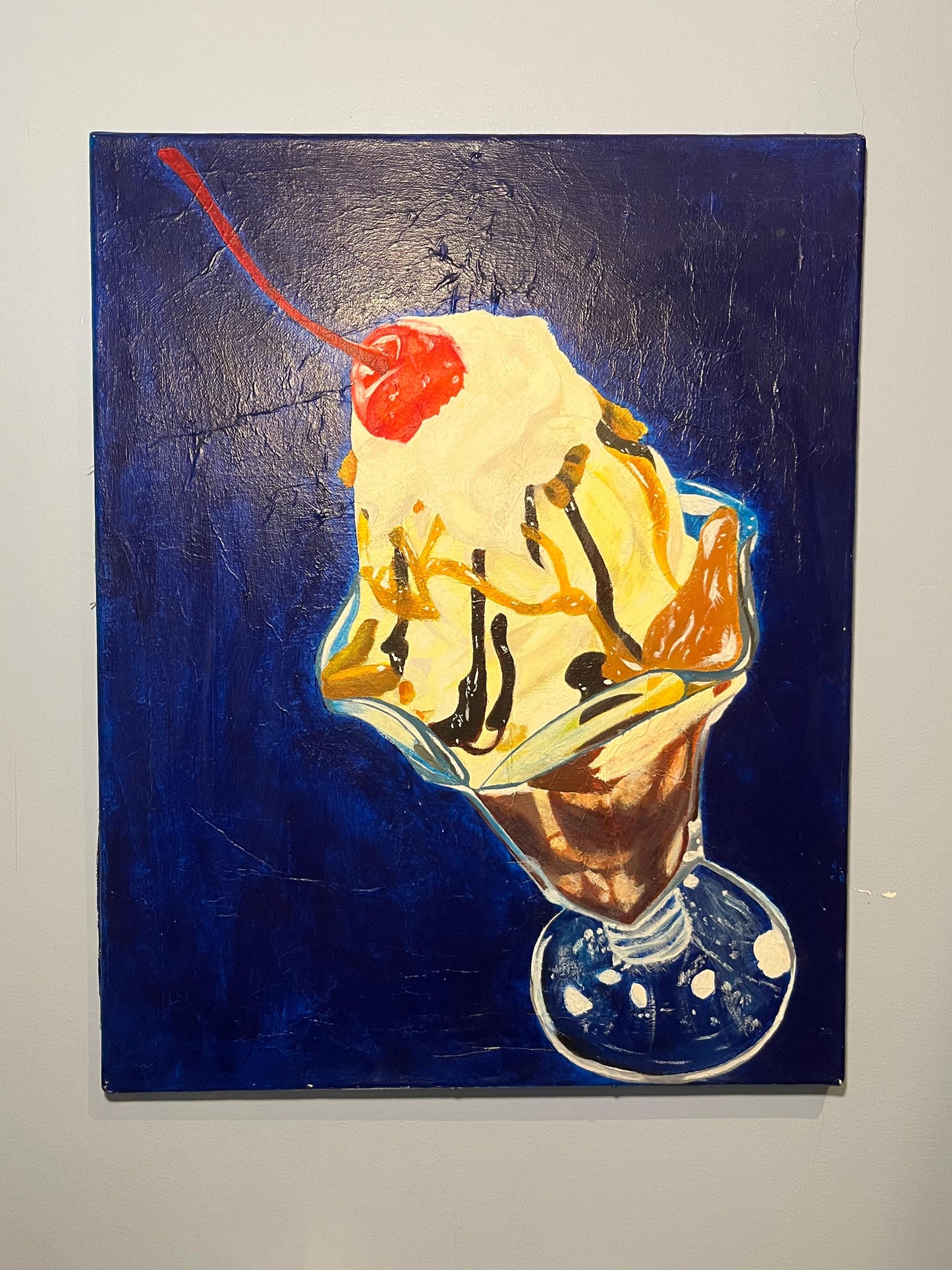 Ice Cream Sundae - Original Acrylic on Canvas Painting