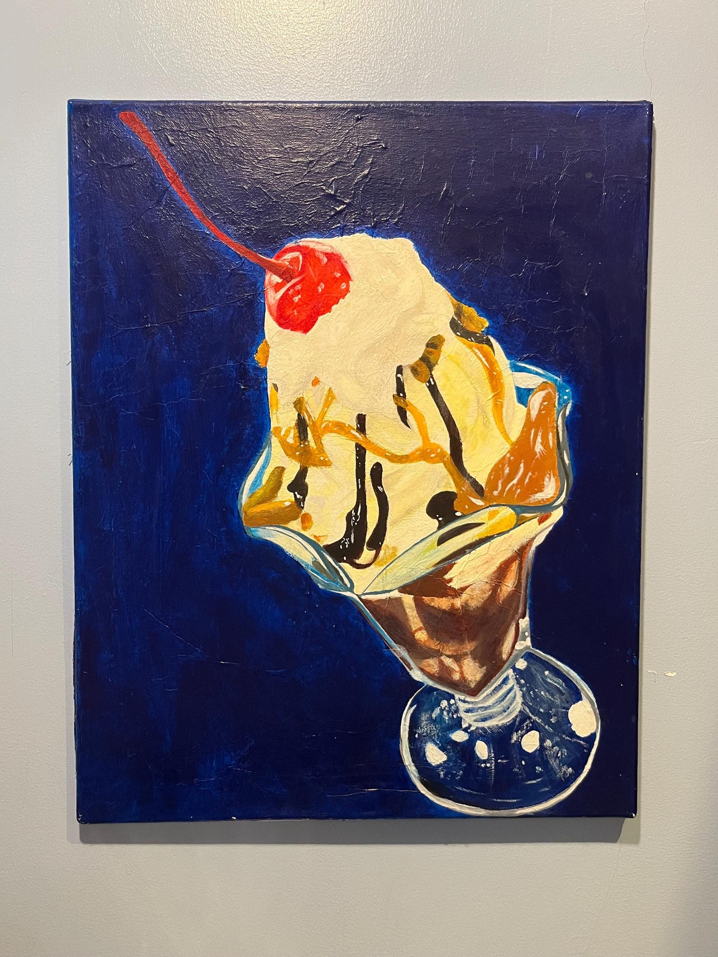 Ice Cream Sundae - Original Acrylic on Canvas Painting