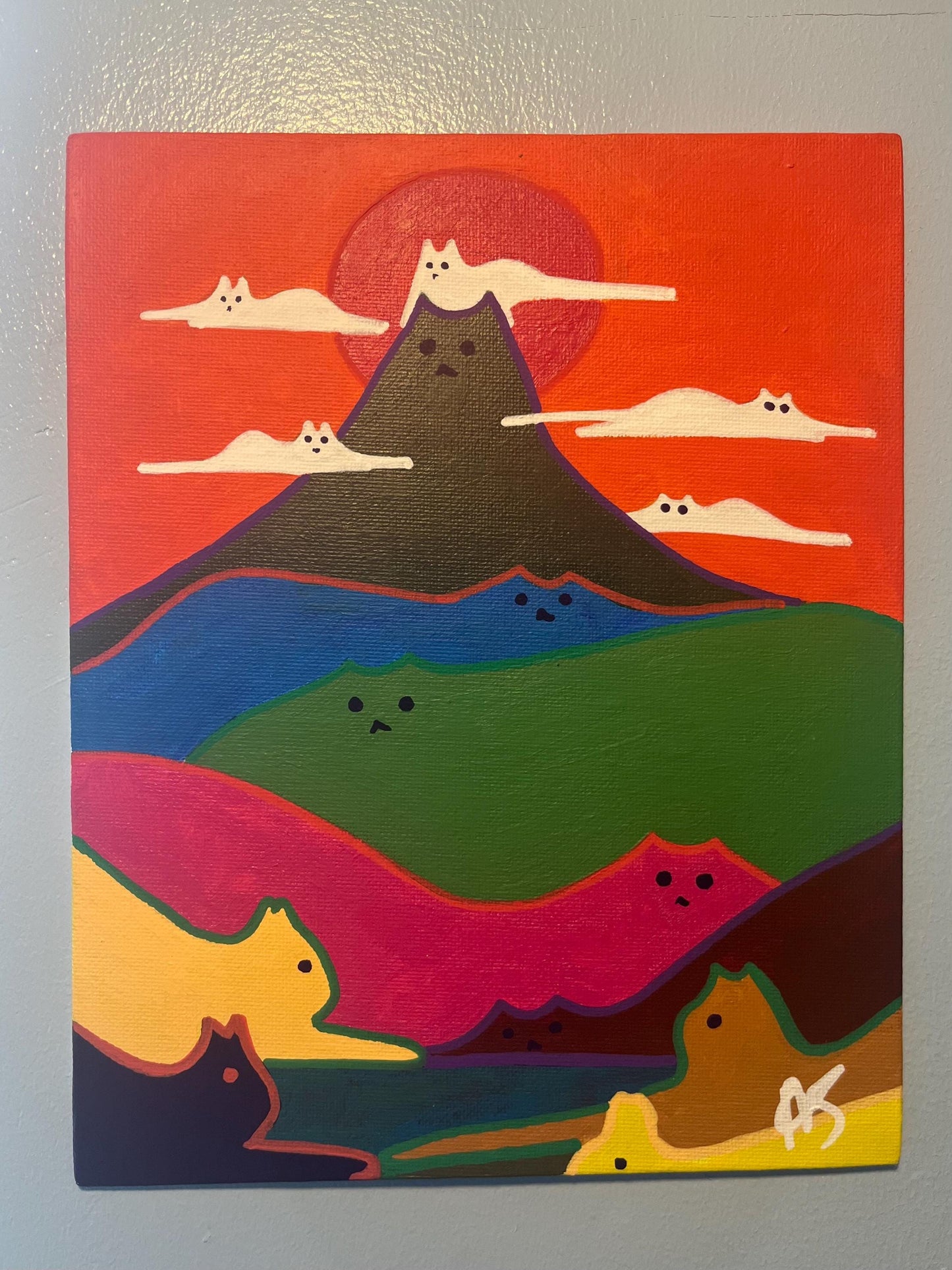 Cat Mountains - Original Acrylic on Canvas Painting