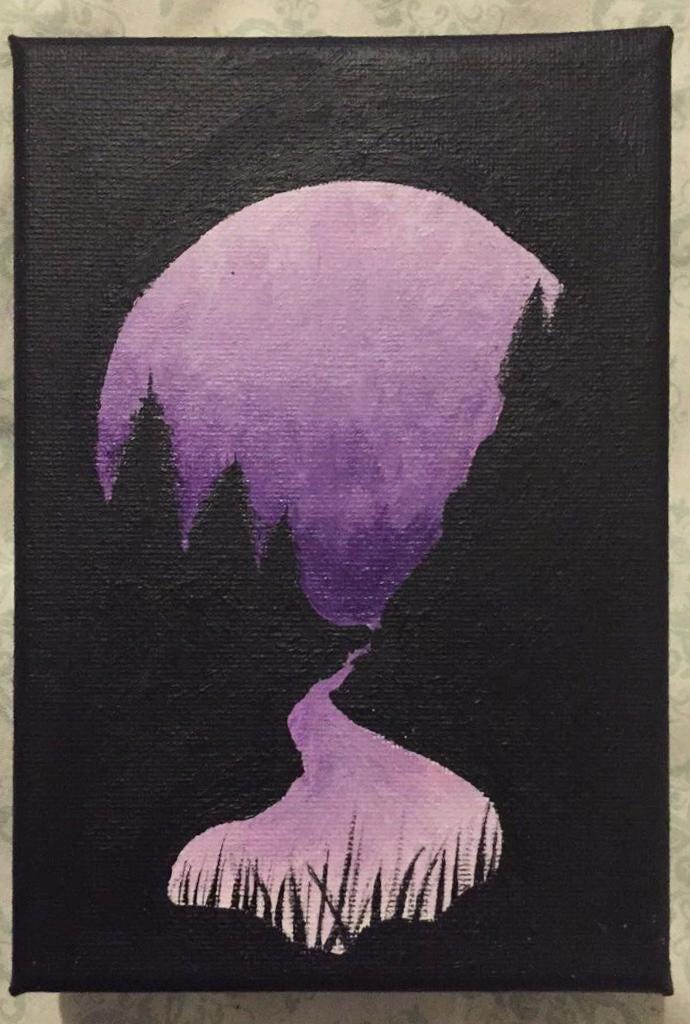 Purple Moonlight - Original Acrylic on Canvas Painting
