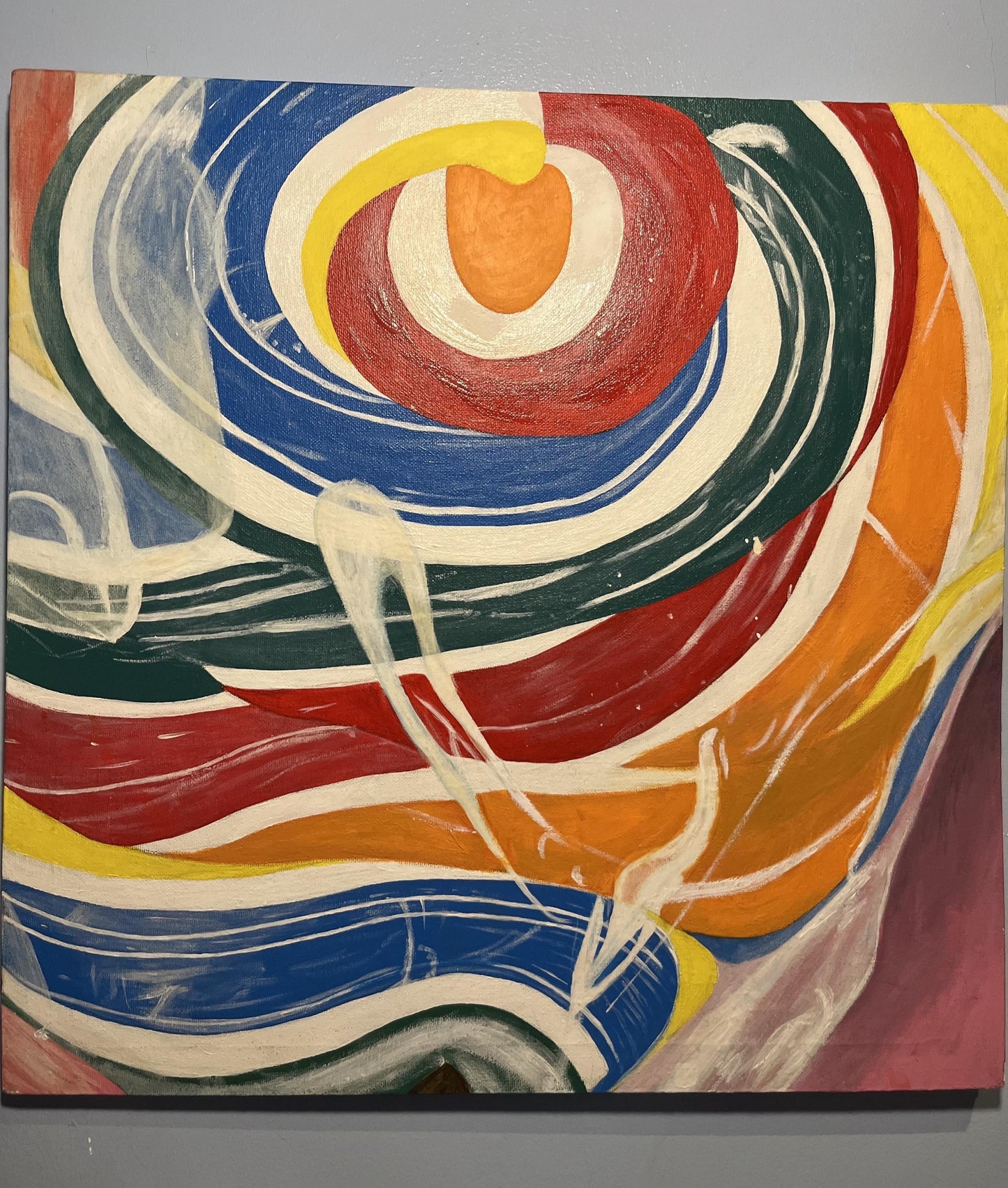 Rainbow Swirl Lollipop - Original Acrylic on Canvas Painting