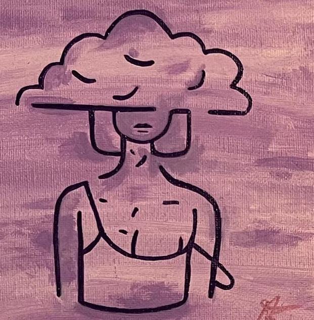 Head in the Clouds - Original Acrylic on Canvas Painting