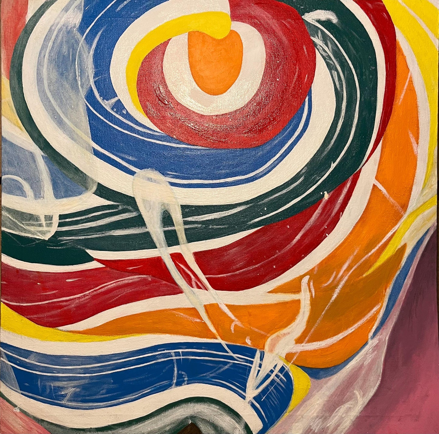 Rainbow Swirl Lollipop - Original Acrylic on Canvas Painting