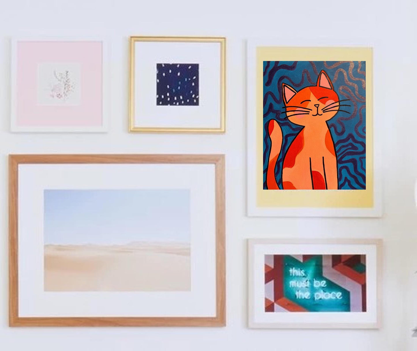 Pink Cat - Original Acrylic on Canvas Painting