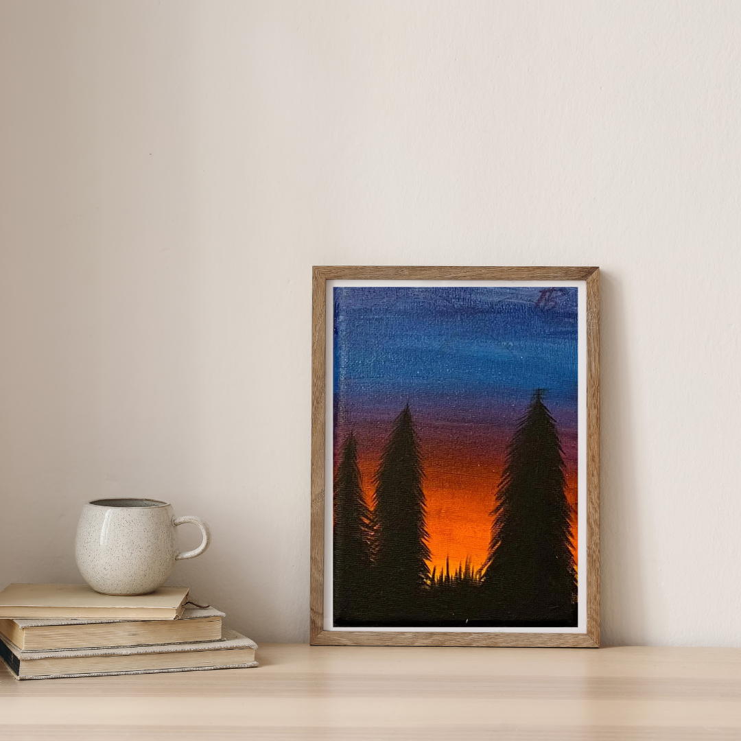 Tree Sillhouette - Original Acrylic on Canvas Painting