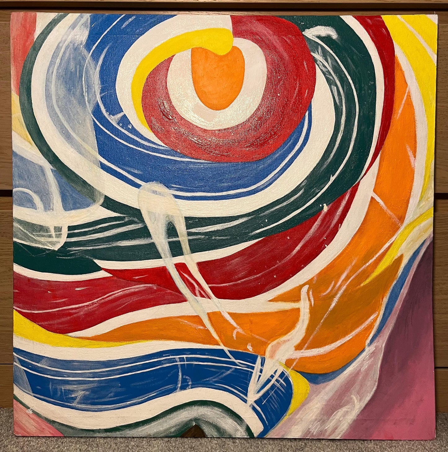 Rainbow Swirl Lollipop - Original Acrylic on Canvas Painting