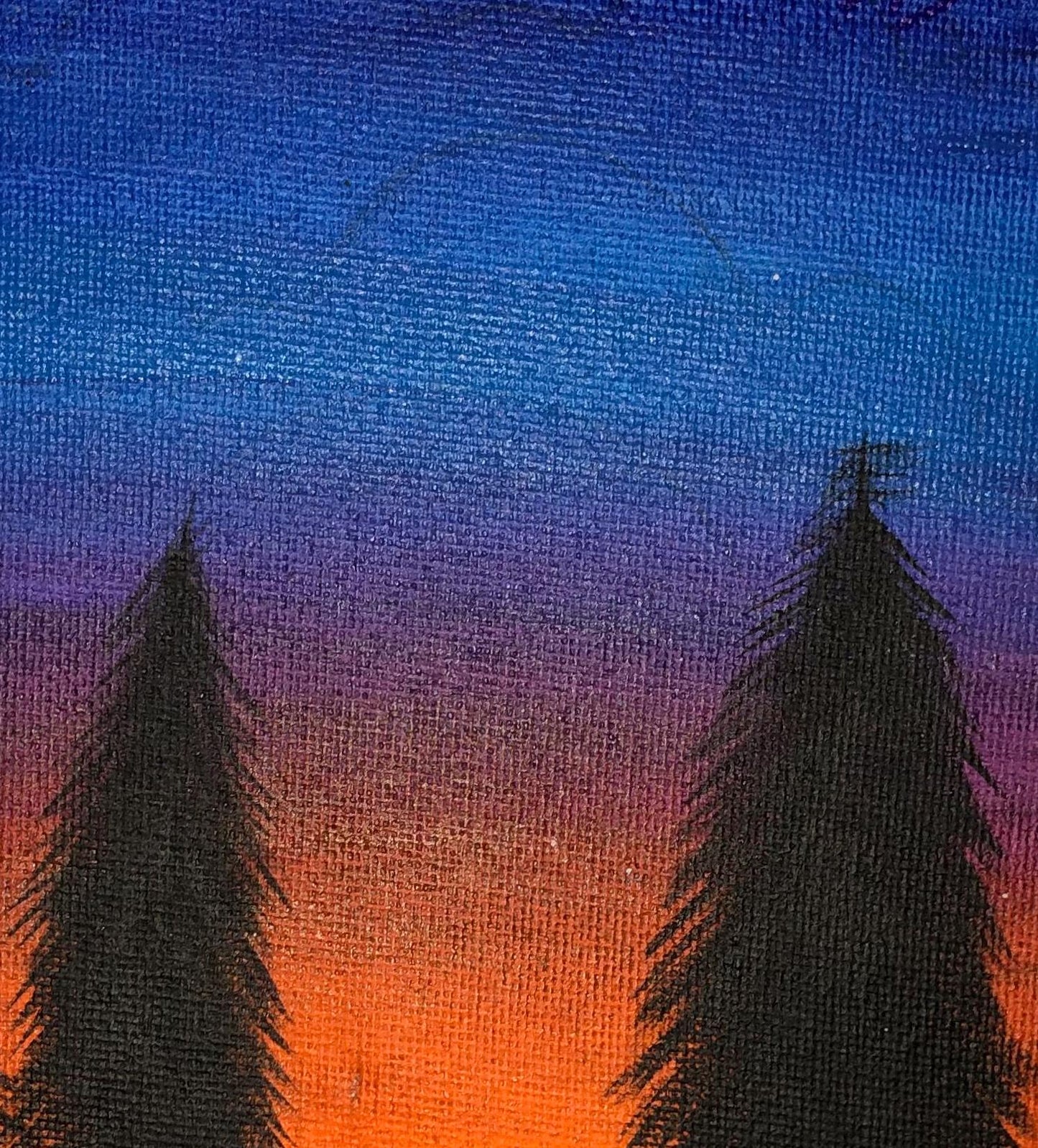Tree Sillhouette - Original Acrylic on Canvas Painting