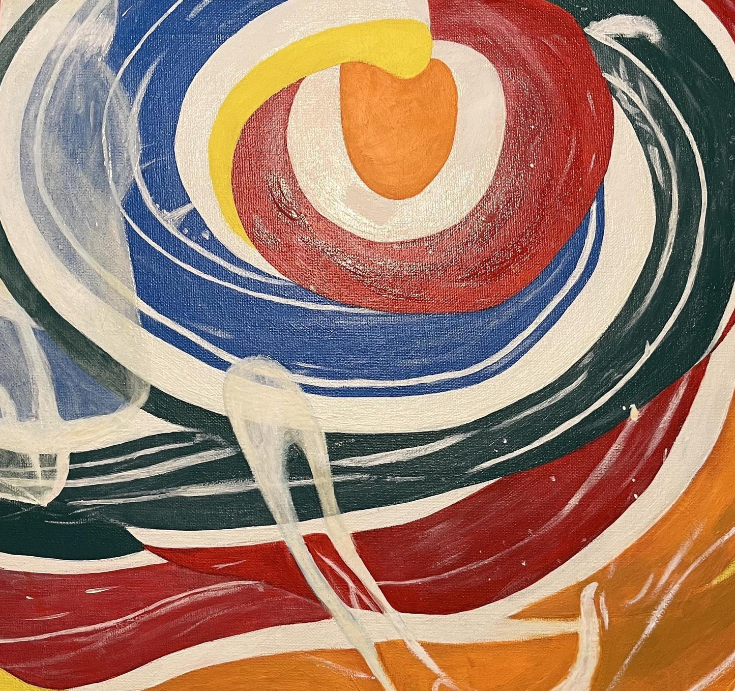 Rainbow Swirl Lollipop - Original Acrylic on Canvas Painting