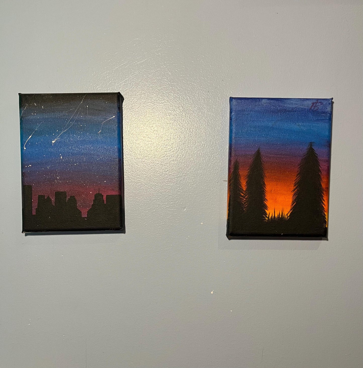Silhouette Skyline - Original Acrylic on Canvas Painting
