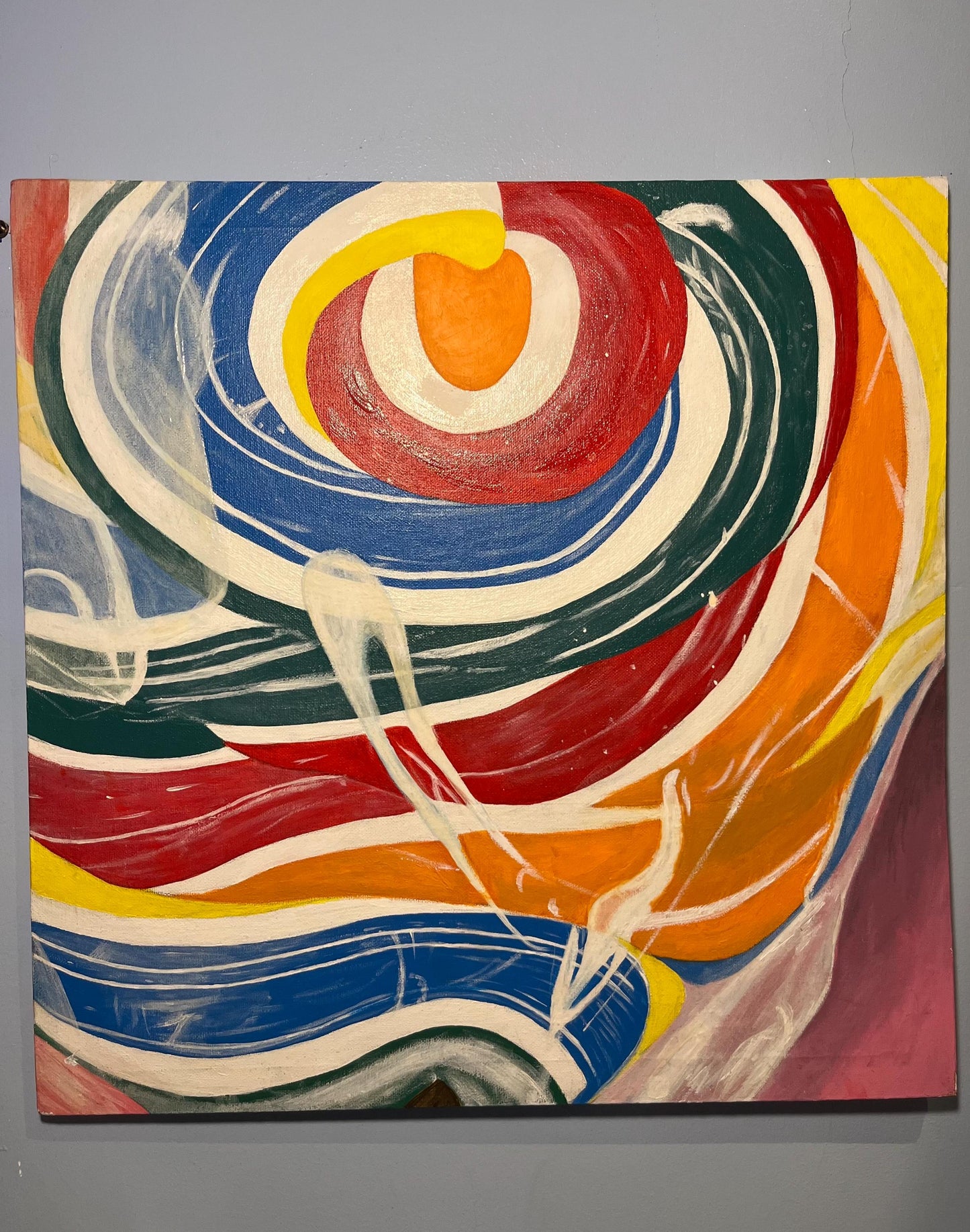 Rainbow Swirl Lollipop - Original Acrylic on Canvas Painting