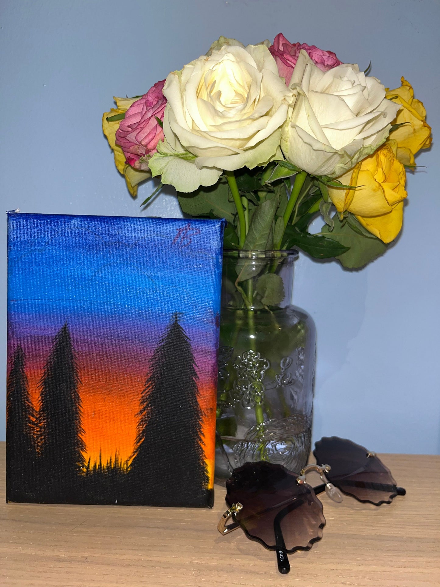 Tree Sillhouette - Original Acrylic on Canvas Painting
