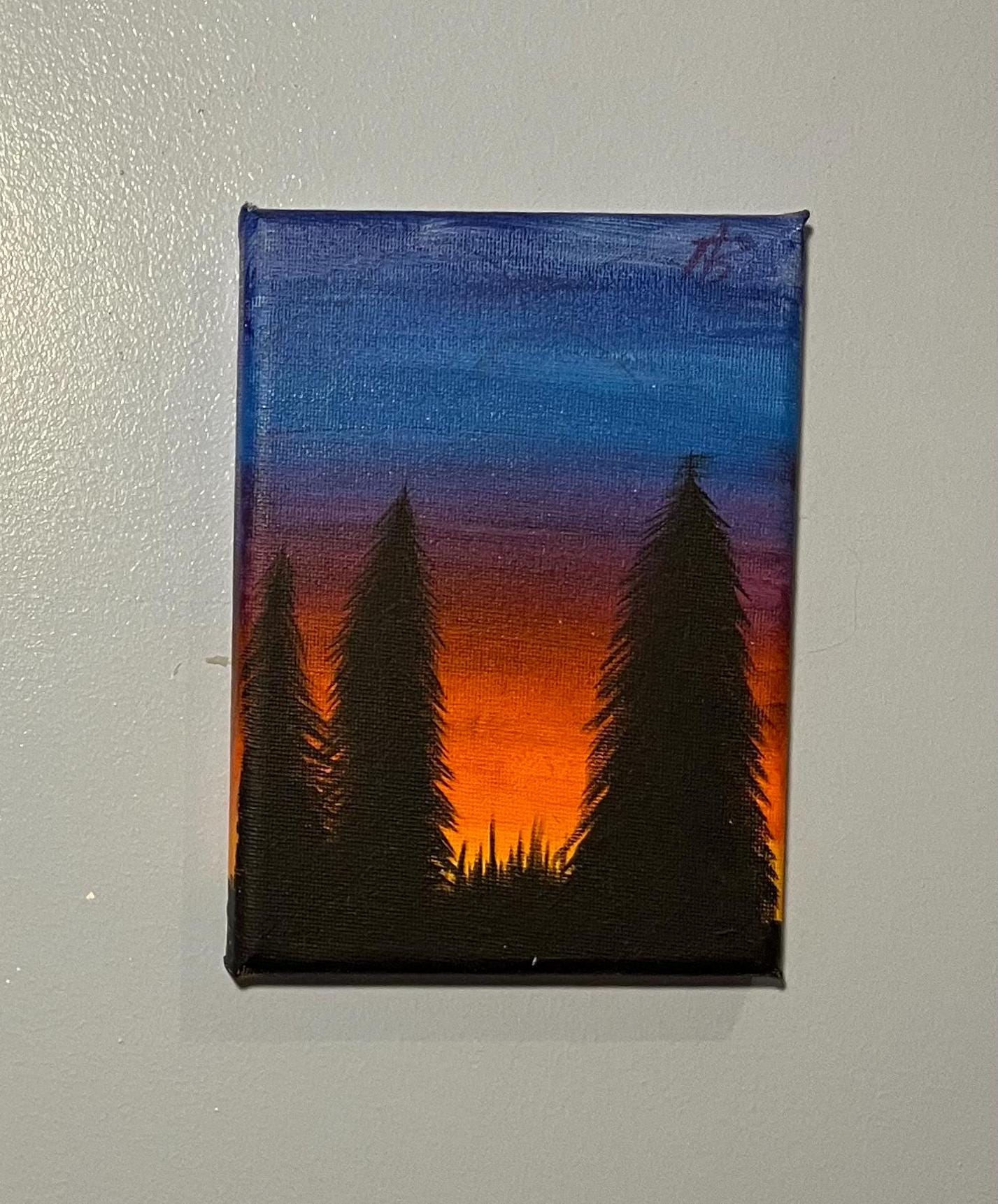 Tree Sillhouette - Original Acrylic on Canvas Painting