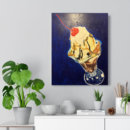 Ice Cream Sundae - Original Acrylic on Canvas Painting
