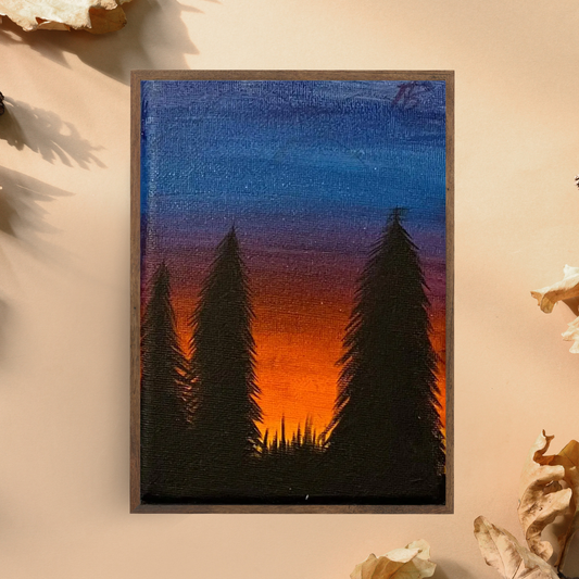 Tree Sillhouette - Original Acrylic on Canvas Painting